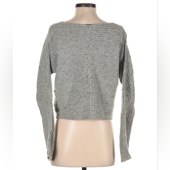 Wildfox Distressed Knit Sweater XS Gray Long Sleeve - Picture 3 of 5